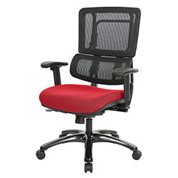 Vertical Black Mesh Back Chair with Shiny Black Base 1